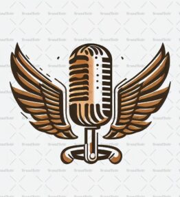 Retro Mikrofon mit Flügeln